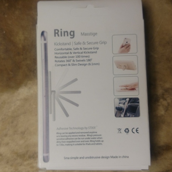  Red Cell Phone Ring Holder Grip 360° - Picture 4 of 4